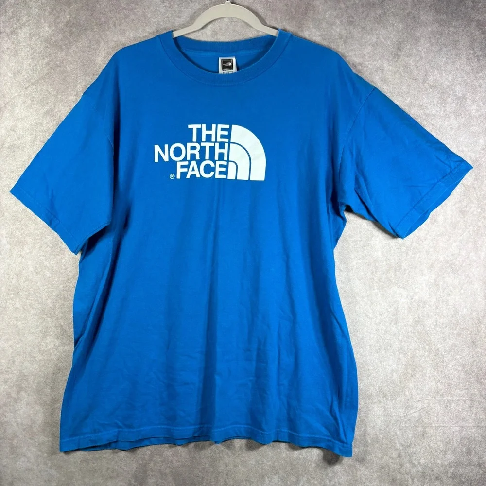 The‎ North Face T-Shirt Mens Large Blue Half Dome Graphic Short Sleeve Cotton